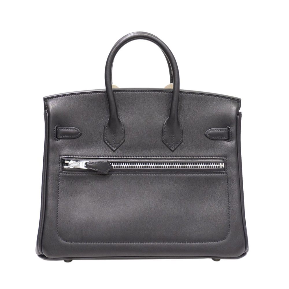 HERMES Hermes Birkin 25 Lock Handbag Black Silver Hardware Eva Color B Engrav... - Picture 2 of 16